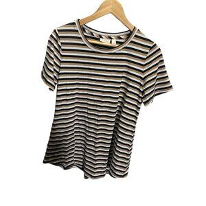 Logo Lori Goldstein Women’s Striped Short Sleeve‎ Top Multicolor S